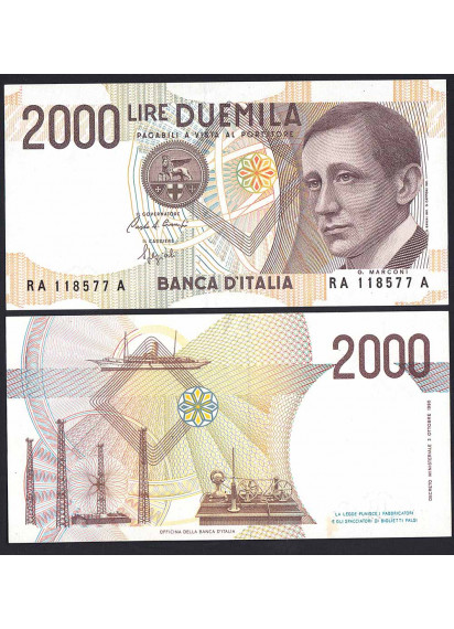 1990 - Lire 2.000 Guglielmo Marconi Fior Di Stampa D.M. 24-10-1990